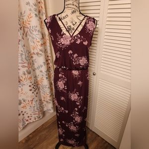 Maurices Foral Strappy Neck Maxi Dress Women's Size Med
